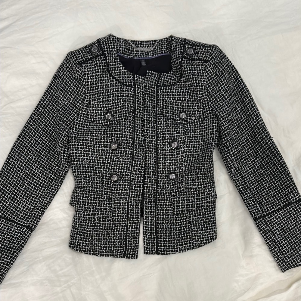 Chic Black & White Tweed Jacket